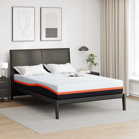 Mattress White and Grey 140 x 200 cm Memory Foam 4106306