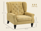 Wingback Accent Chair, Retro Upholstered Button Tufted Occasional Chair for Living Room and Bedroom, T3398P423091