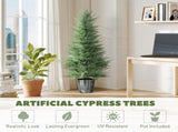 135cm Artificial Cypress Trees Set of 2, UV Resistant Artificial with Decorative Pot, Fake T3398P424881