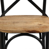 Cross Chairs 4 pcs Black Solid Mango Wood 278773