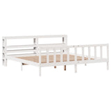 Bed Frame without Mattress White 180x200 cm Super King Solid Wood Pine 3305768