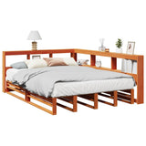 Bookcase Bed without Mattress Wax Brown 135x190cm Solid Wood Pine 3324516
