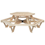 Picnic Table for 6 Kids with Benches Hexagon Solid Wood Fir 4008993