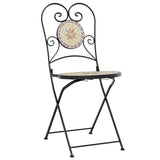 Mosaic Bistro Set Terracotta and White Iron and Ceramic 3216356