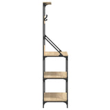 Baker's Rack with Hooks 4-Tier Sonoma Oak Engineered Wood 838959