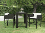 Garden Bar Set Black with cream white cushions 3095386