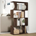 ZNTS Room Divider Bookcase 4-Tier Brown Oak 70x24x129 cm Engineered Wood 858108