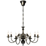 ZNTS Antique Black Metal Chandelier 8 x E14 Bulbs 241384