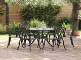 Garden Dining Set 7 pcs Black Aluminium 3334721