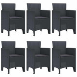 Garden Dining Set 7 pcs Anthracite Polt rattan 3378555