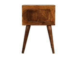Solid Wood Mini Chestnut Bedside, 2 Drawers, Dark Brown B2743P402950