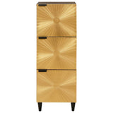 Side Cabinet Black and Gold 40 x 33.5 x 110 cm Solid Mango Wood 4017857