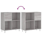 Record Cabinet Grey Sonoma 84.5x38x89 cm Engineered Wood 831778