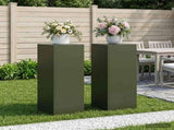 Plant Stand 2 pcs Olive Green 30 x 30 x 80 cm Steel 8012495