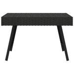 ZNTS Foldable Side Table Black 60x40x38 cm Poly Rattan 319408