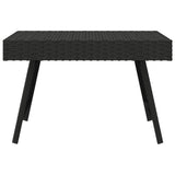 ZNTS Foldable Side Table Black 60x40x38 cm Poly Rattan 319408
