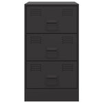 ZNTS Bedside Cabinet Black 34.5x39x62 cm Steel 841775