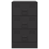 ZNTS Bedside Cabinet Black 34.5x39x62 cm Steel 841775