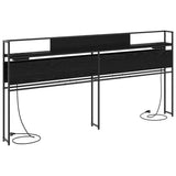 Storage Headboard with Shelf Black oak 180 cm Engineered wood 859655