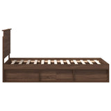 Bed Frame with Headboard Brown Oak 90 x 190 cm Solid Pine Wood 3411070