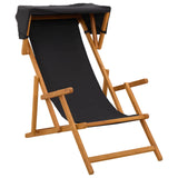 Deck Chair 2 pcs 3 Position Solid Eucalyptus Wood Black 3407813