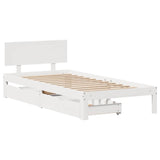 Bed Frame with Drawers without Mattress White 90x200 cm 3301979