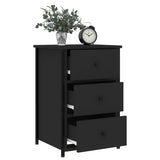 ZNTS Bedside Cabinet Black 40x36x60 cm Engineered Wood 825993