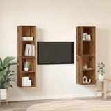 TV Cabinet Set 4 pcs Old Wood 37 x 37 x 72 cm Engineered Wood 3393561