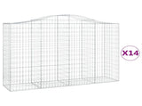 Arched Gabion Baskets 14 pcs 200x50x140/160 cm Galvanised Iron 3145694