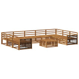 Outdoor Sofa Set 10 pcs Natural Solid Acacia Wood 3383862