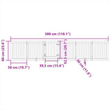 Dog Gate with Door Foldable 6 Panels Black 300 cm Poplar Wood 352253