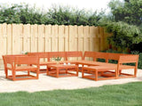 Garden Lounge Set Wax Brown Solid Pine Wood 8 Piece Set Modular 3216942