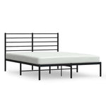 Metal Bed Frame without Mattress with Headboard Black 120x190cm 352316