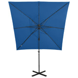 Cantilever Garden Parasol Azure Blue Polyester, Aluminium Large 312325