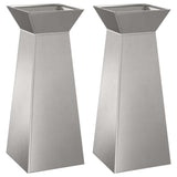 Pillar Planter 2 pcs Silver 40 x 40 x 100 cm 873861
