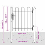 Fence Gate Grey 100 x 100 cm Powder coated steel 42008867