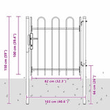 Fence Gate BOXTEL 103 x 150 cm Powder-Coated Steel Grey 42008867