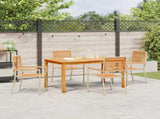 Garden Dining Set 5 pcs Beige Solid Acacia Wood 3365537