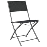 Garden Dining Set Folding 3 pcs Black Powder-Coated Steel 3379373