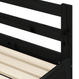 ZNTS Daybed with Trundle Black 90x200 cm Solid Wood Pine 836149