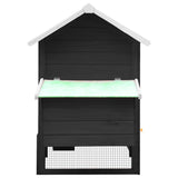 Chicken Cage Grey 170x81x110 cm Solid Pine & Fir Wood 170861