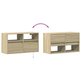 TV Wall Cabinet with LED Lights Sonoma Oak 80x31x45 cm 852329