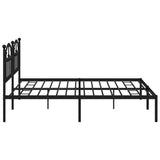 Metal Bed Frame without Mattress with Headboard Black 200x200cm 353446