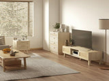 Chest of Four Rattan Weave Panel Drawers - Wood-Effect T3398P343297