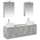 Bathroom Cabinet Set 5 pcs Concrete Grey Engineered Wood 3406434