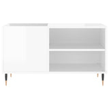 ZNTS Record Cabinet High Gloss White 85x38x48 cm Engineered Wood 831694
