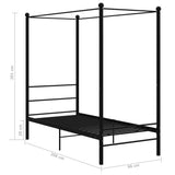Bed Frame Black Powder-coated metal Single Durable Bed Frame 325051