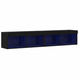 TV Cabinet Set 2 pcs Black oak 80 x 30 x 30 cm Engineered Wood 862205