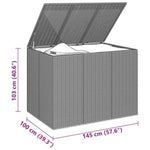 Garden Cushion Box PE Rattan 145x100x103 cm Grey 317231