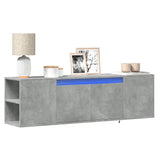 TV Wall Cabinet with LED Lights Concrete Grey 135x31x39.5 cm 852386